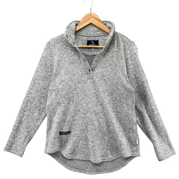 Simply Southern Simply Sweater Womens Heather Grey Snap Front Long Sleeve Size L - Picture 1 of 10
